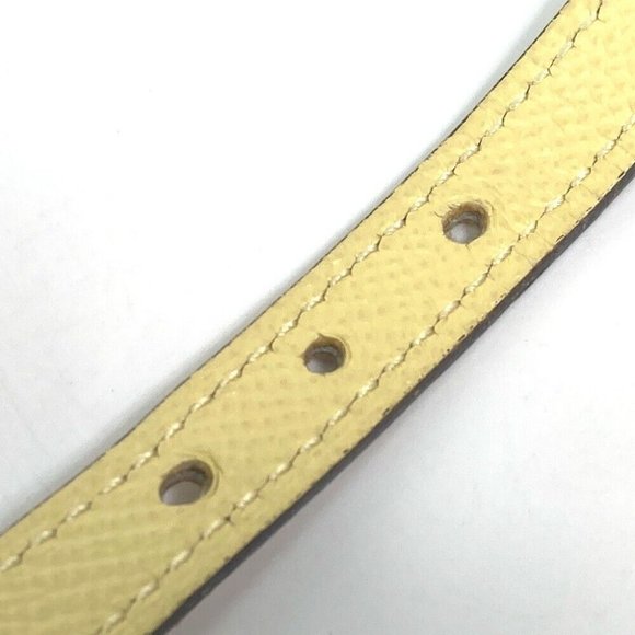 HERMES Thin belt belt Leather yellow